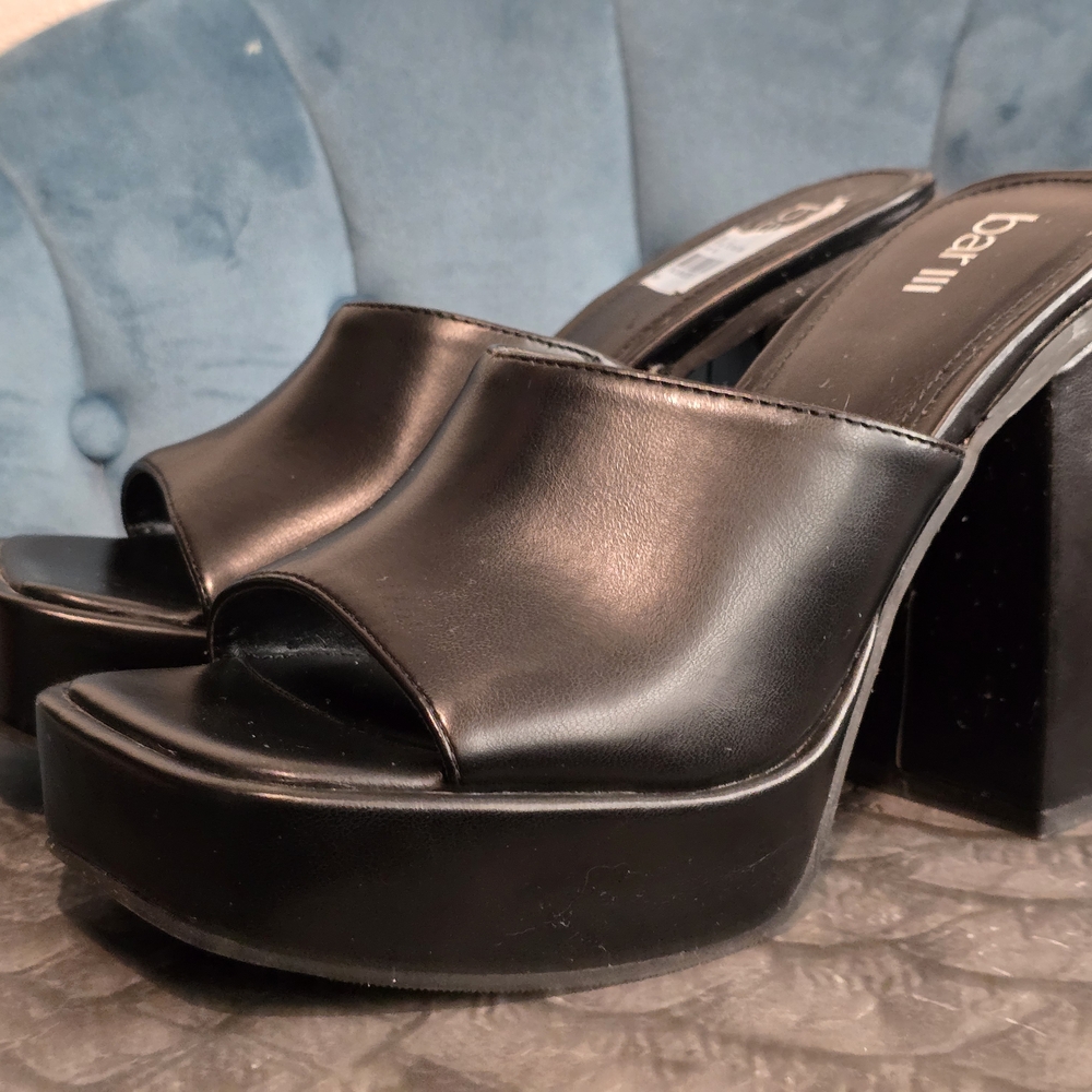 Bar III Women's Sleek Black Mules